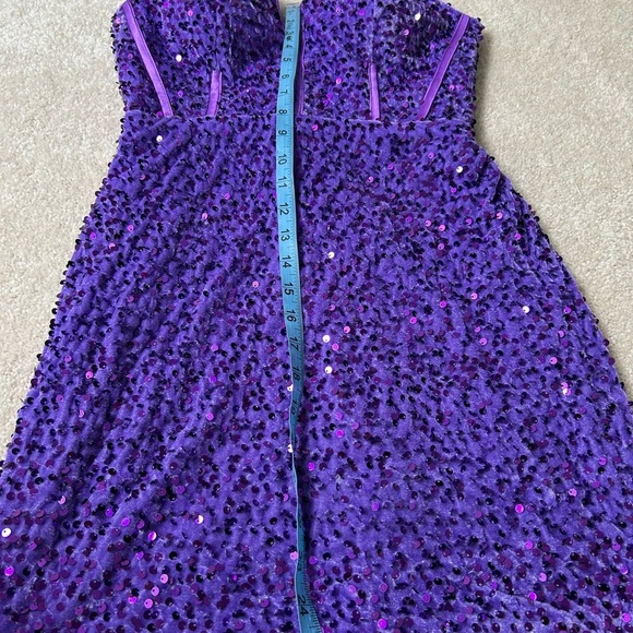 NEW Sequined Cocktail Party Dress purple size 2 mini - Picture 12 of 13